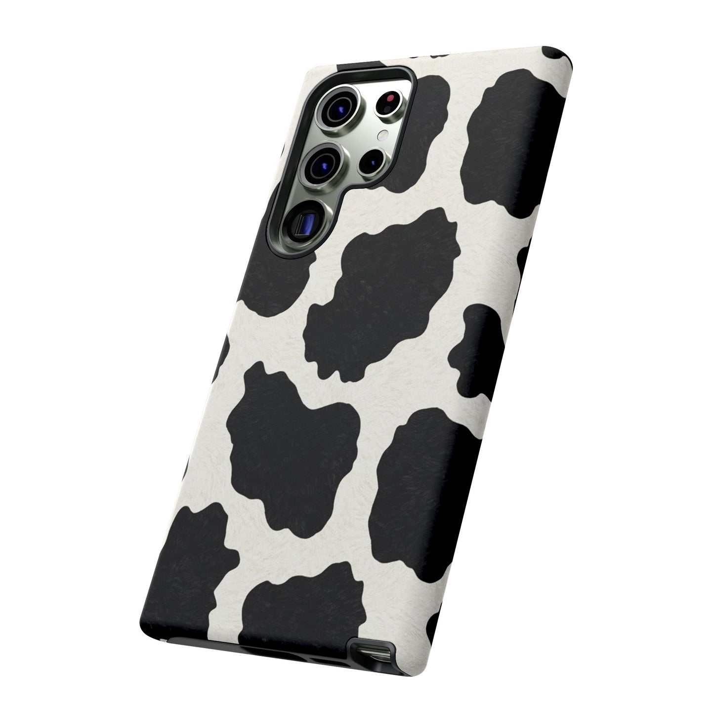 Black & White Cow Print Phone Case | Aesthetic Tough Protective Case
