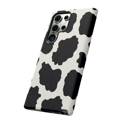Black & White Cow Print Phone Case | Aesthetic Tough Protective Case