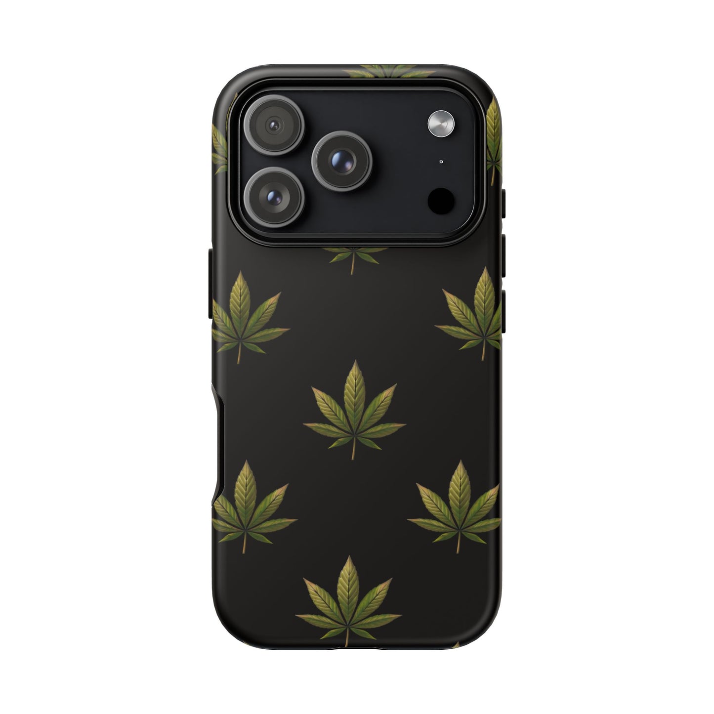 Cannabis Leaf Phone Case Green Weed Leaf Pattern Tough Protective Cover