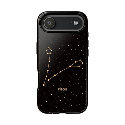 Pisces Zodiac Constellation Phone Case – Luxe Gold Celestial Cover