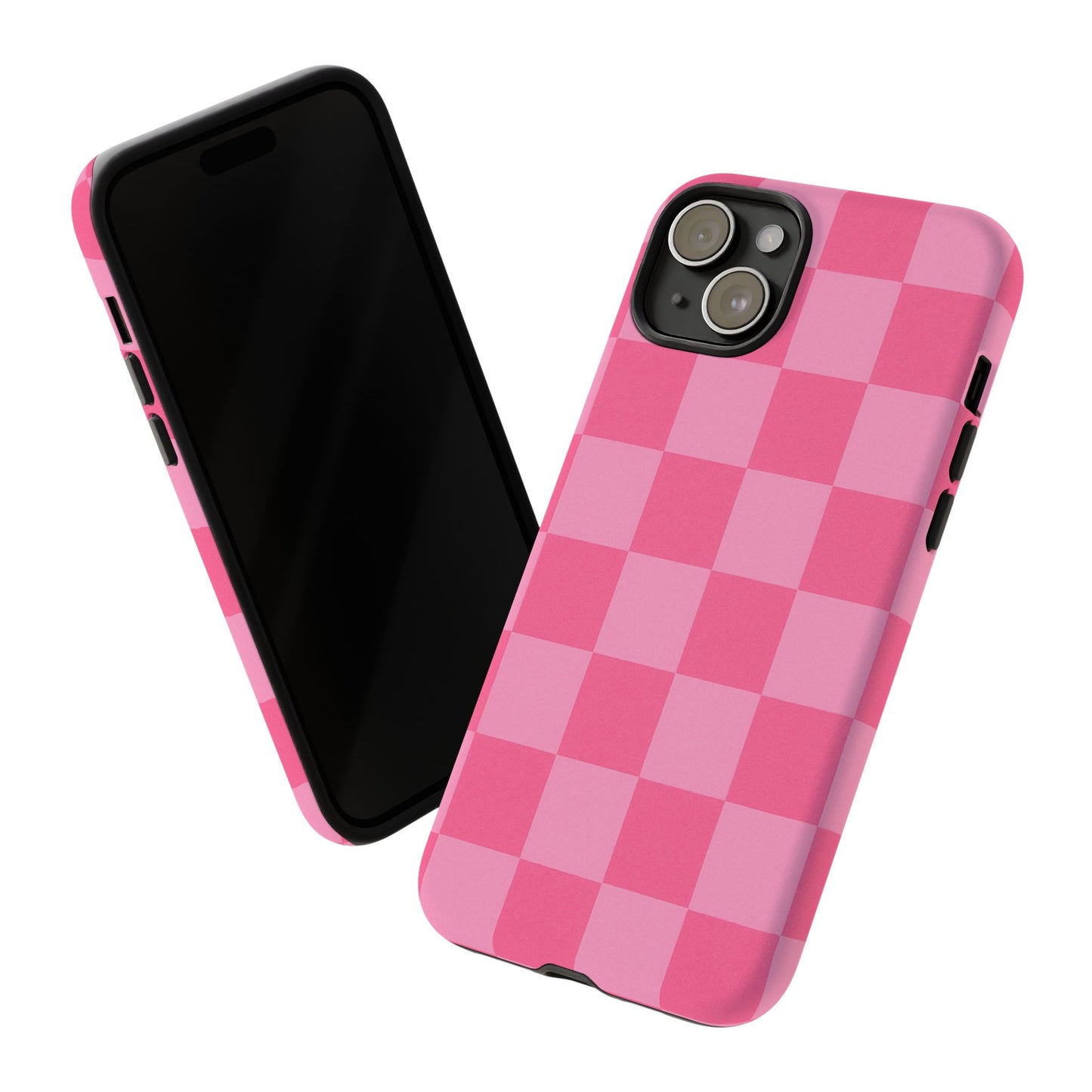 Pink Checkerboard Phone Case | Cute Aesthetic Checkered iPhone & Samsung Tough Case