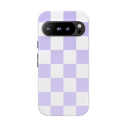 Lavender Checkerboard Phone Case | Pastel Aesthetic Checkered iPhone & Samsung Tough Case