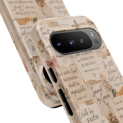 Christian Bible Verse Phone Case | Faith Scripture Aesthetic Floral Christian Case