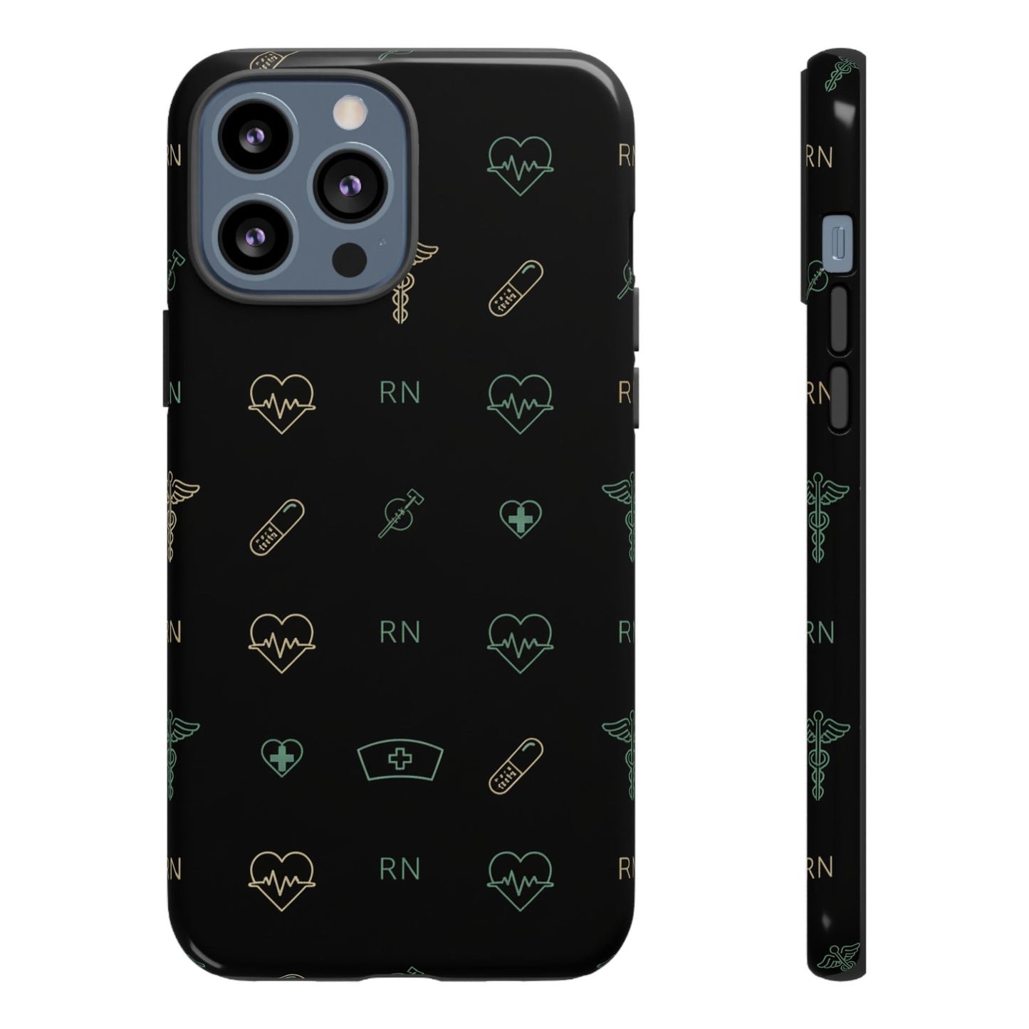 RN Nurse Phone Case – Minimal Medical Icon Pattern Healthcare Worker Tough Case
