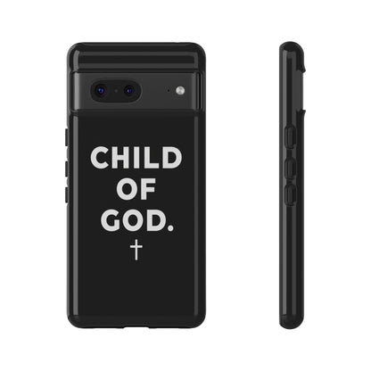 Child of God Phone Case Christian Black Aesthetic Cross Tough Cover