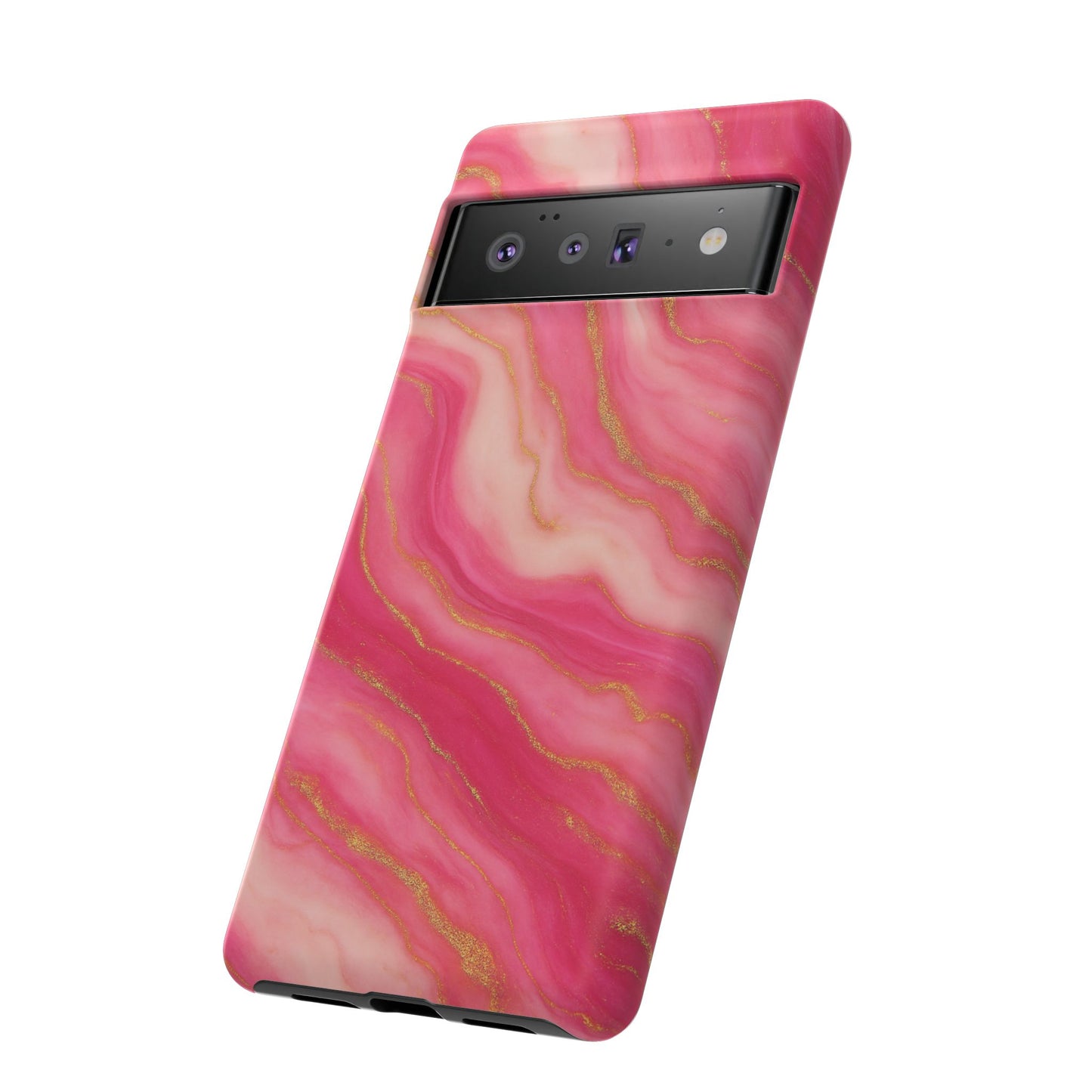 Pink Marble Phone Case | Rose Gold Swirl Aesthetic Tough Protective Case