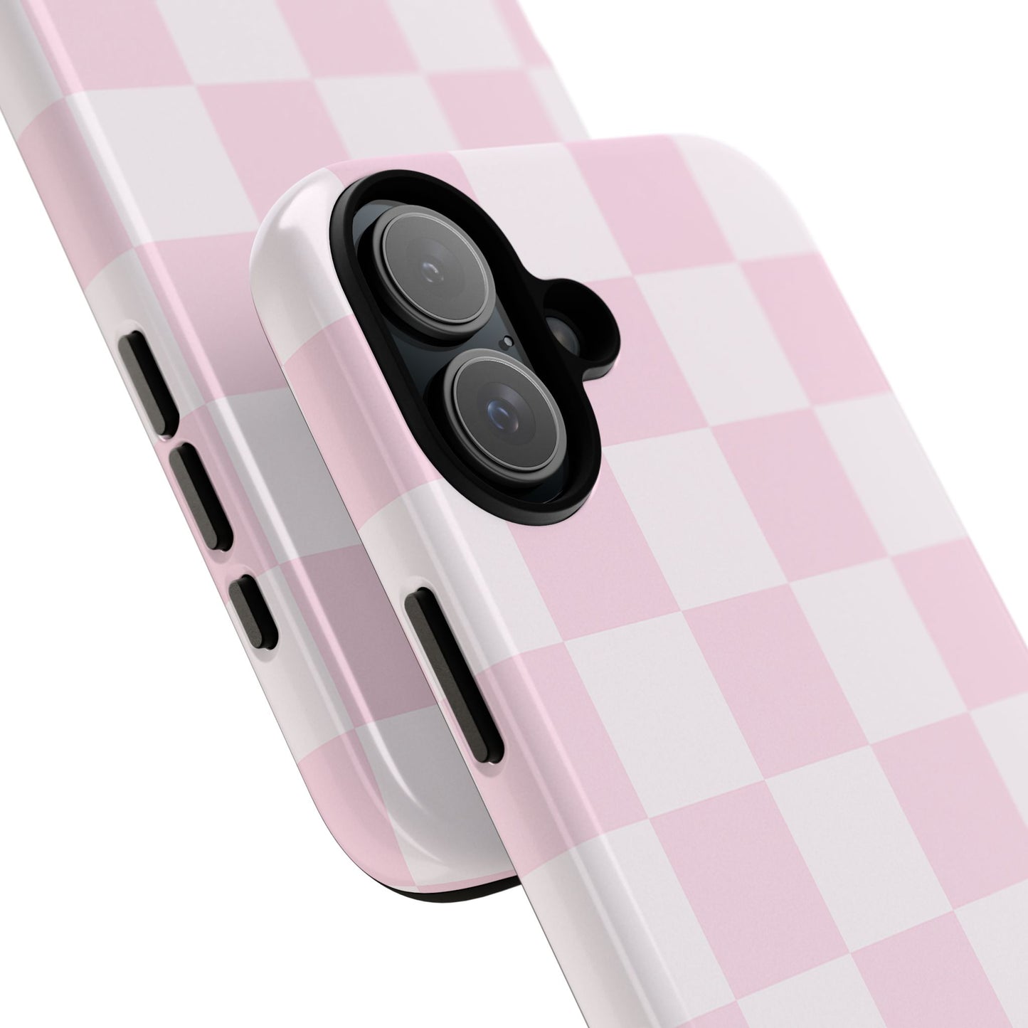 Light Pink Checkerboard Phone Case | Pastel Aesthetic Checkered iPhone & Samsung Tough Case