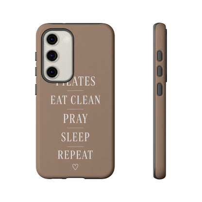 Pilates Phone Case | Eat Clean Pray Sleep Repeat Aesthetic | Wellness Girl Gift