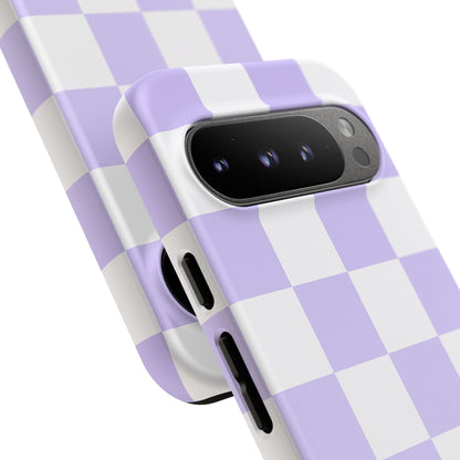 Lavender Checkerboard Phone Case | Pastel Aesthetic Checkered iPhone & Samsung Tough Case