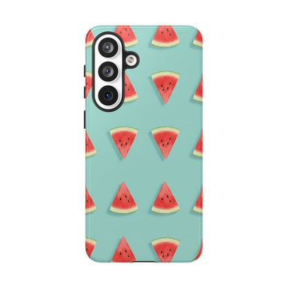 Watermelon Phone Case – Pastel Blue Summer Fruit Tough Case (iPhone, Samsung, Pixel)