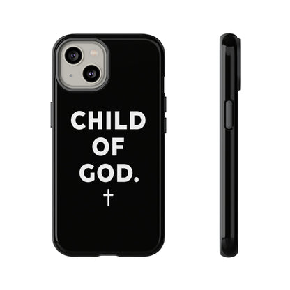 Child of God Phone Case Christian Black Aesthetic Cross Tough Cover