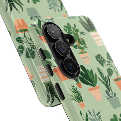 Plant Lover Phone Case | Cute Potted Plants Pattern | Botanical Aesthetic Tough Case