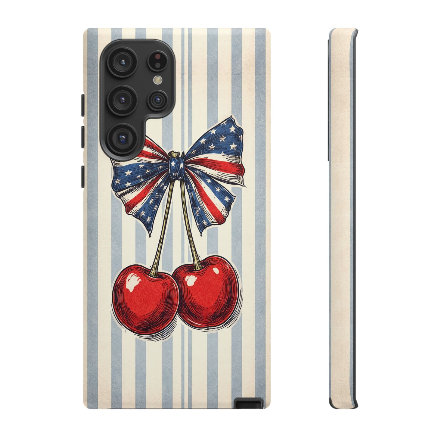 Patriotic Cherry Phone Case Americana Coquette Aesthetic iPhone Samsung