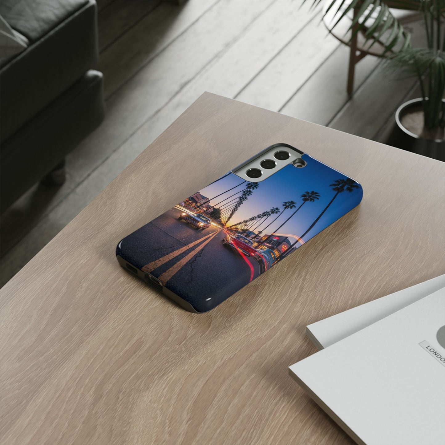 LA Sunset Boulevard Phone Case | Palm Tree Sunset Aesthetic | City Night Tough Case