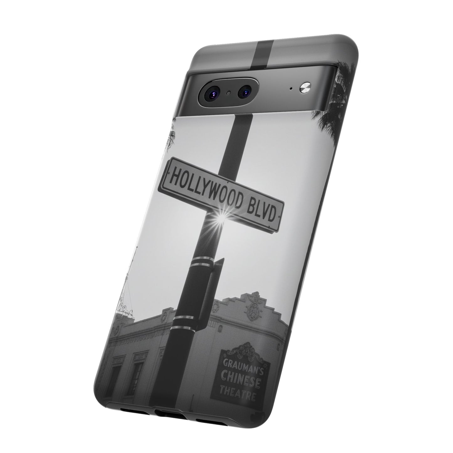 Hollywood Blvd Phone Case | Vintage Los Angeles Street Sign | Black & White LA Aesthetic