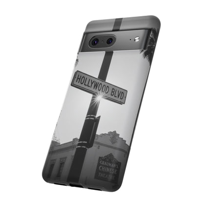 Hollywood Blvd Phone Case | Vintage Los Angeles Street Sign | Black & White LA Aesthetic