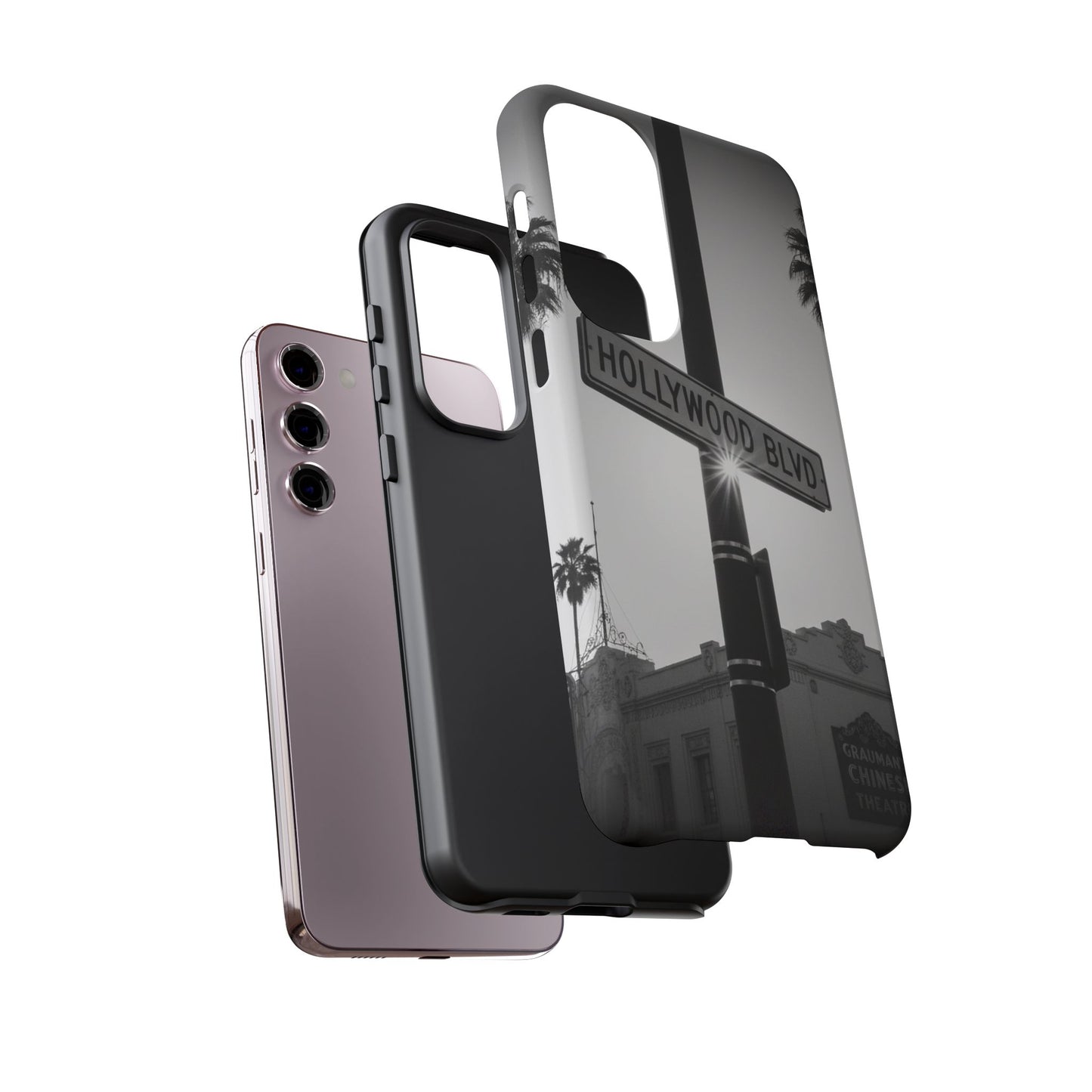 Hollywood Blvd Phone Case | Vintage Los Angeles Street Sign | Black & White LA Aesthetic