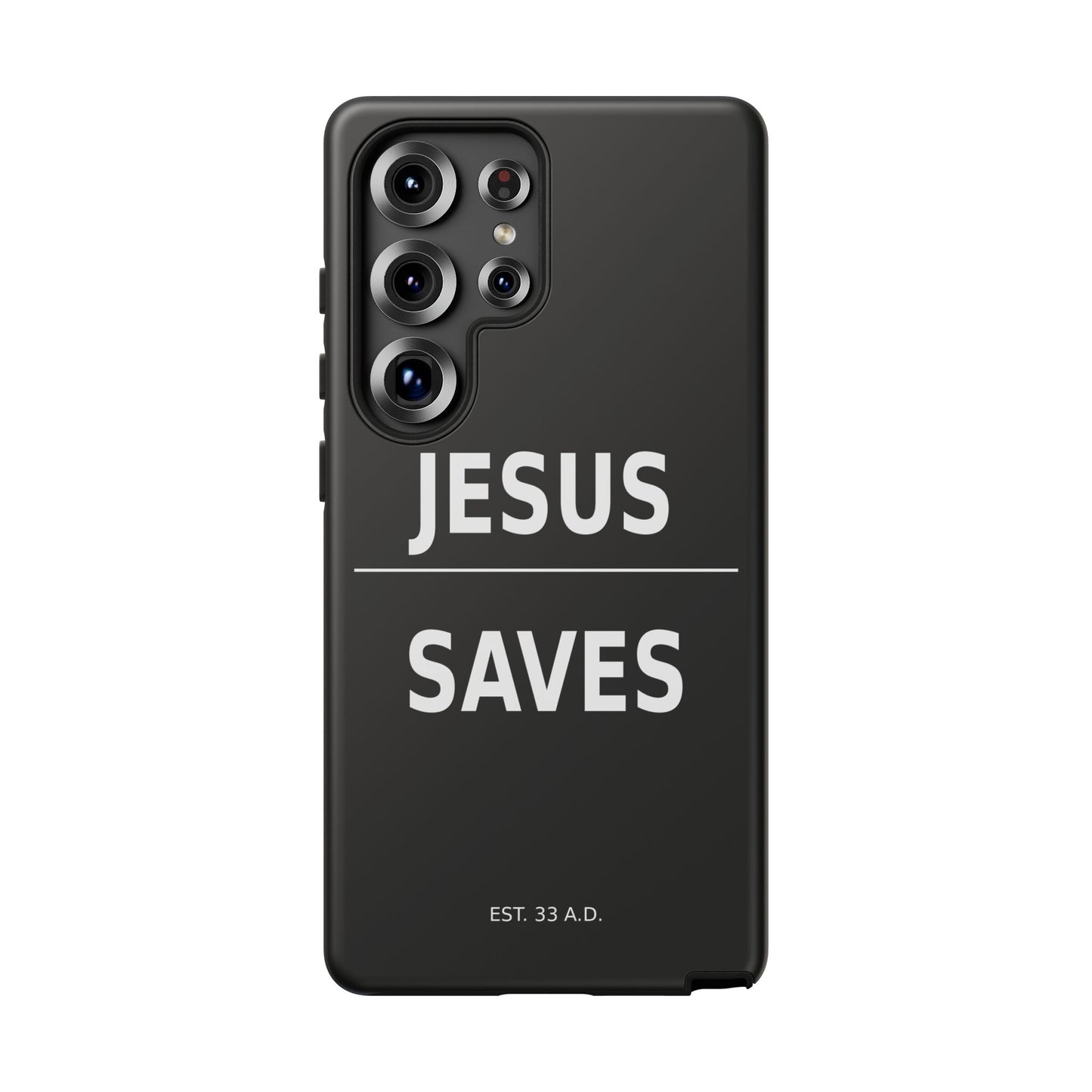 Jesus Saves Phone Case Christian Religious Minimalist Black Tough Cover