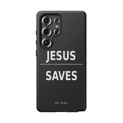 Jesus Saves Phone Case Christian Religious Minimalist Black Tough Cover