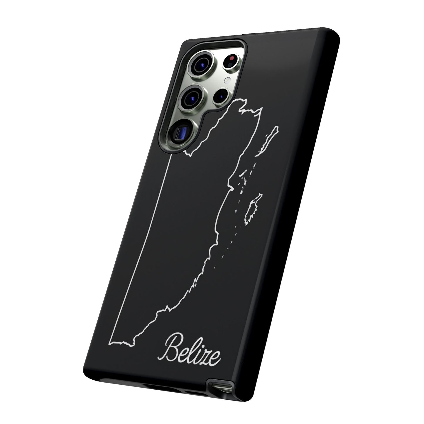 Belize Outline Phone Case – Minimal Country Map Tough Case (iPhone, Samsung, Pixel)