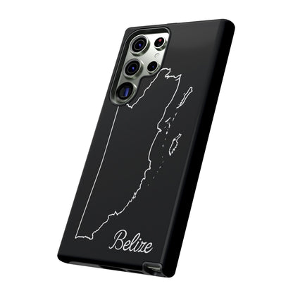 Belize Outline Phone Case – Minimal Country Map Tough Case (iPhone, Samsung, Pixel)