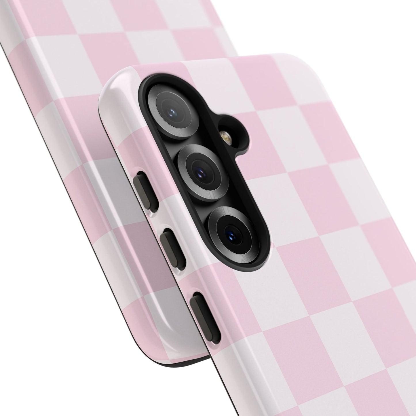 Light Pink Checkerboard Phone Case | Pastel Aesthetic Checkered iPhone & Samsung Tough Case