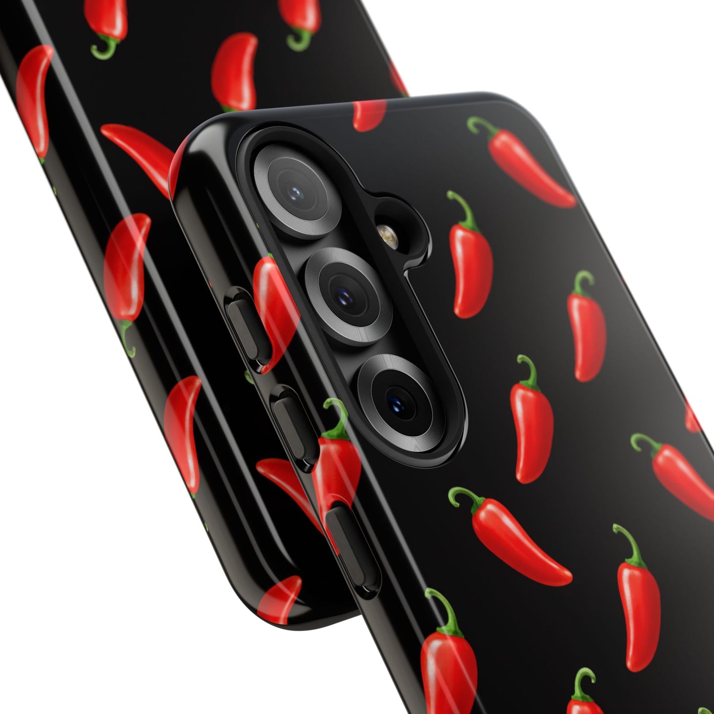 Spicy Chili Pepper Phone Case – Black Cute Hot Pepper Tough Cover for Iphone, Samsung Galaxy and Pixel
