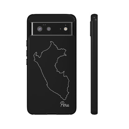 Peru Outline Phone Case – Minimal Country Map Tough Case (iPhone, Samsung, Pixel)