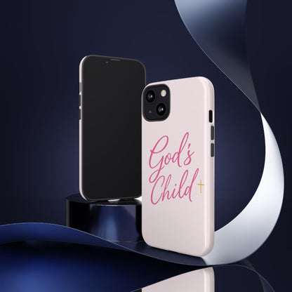 Gods Child Phone Case Christian Pink Aesthetic Tough iPhone Case