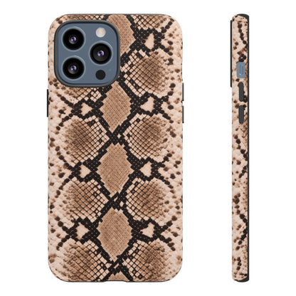 Snake Print Phone Case – Brown Python Pattern Slim Protective Cover for Iphone, Samsung Galaxy and Pixel