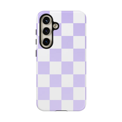 Lavender Checkerboard Phone Case | Pastel Aesthetic Checkered iPhone & Samsung Tough Case