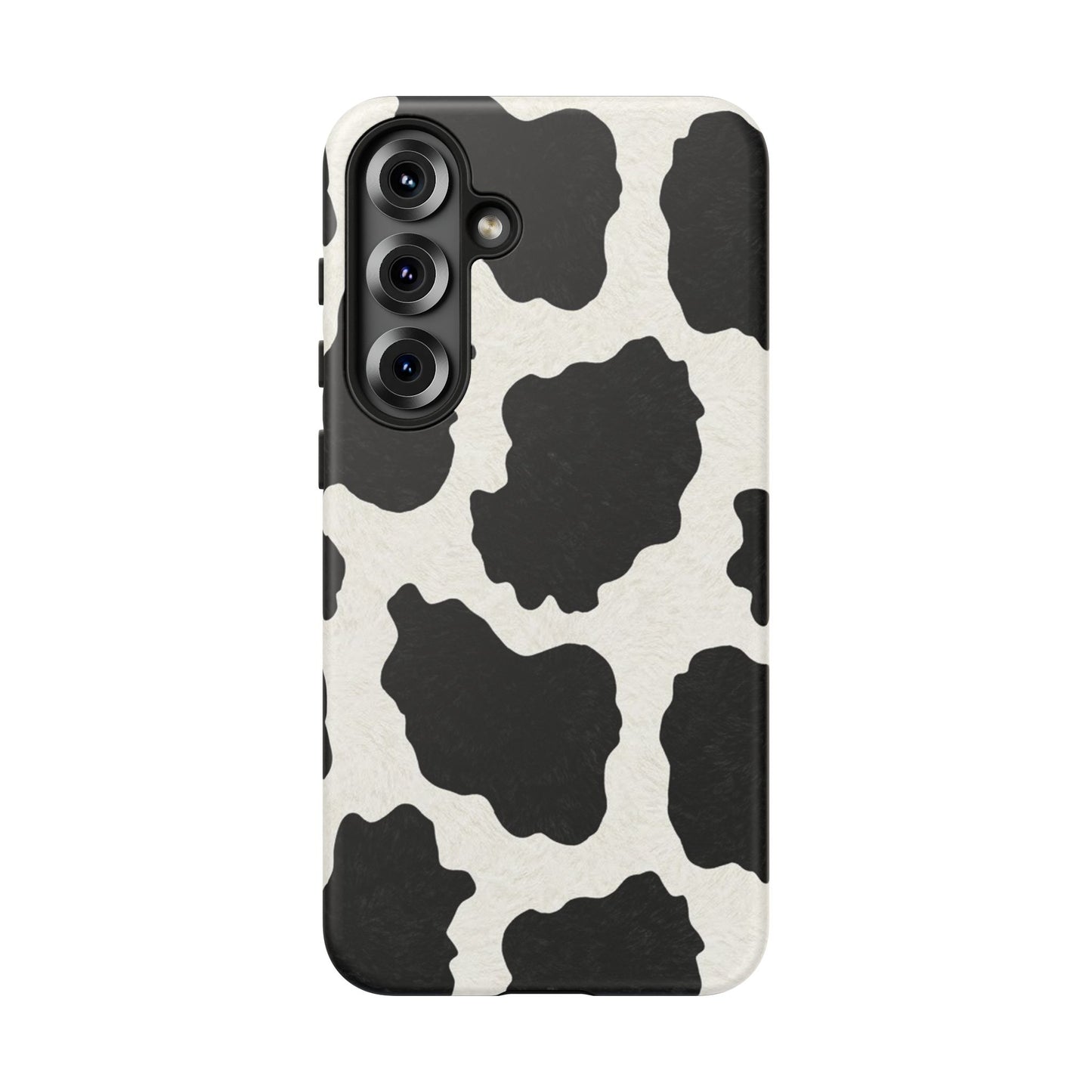 Black & White Cow Print Phone Case | Western Aesthetic iPhone & Samsung Tough Case