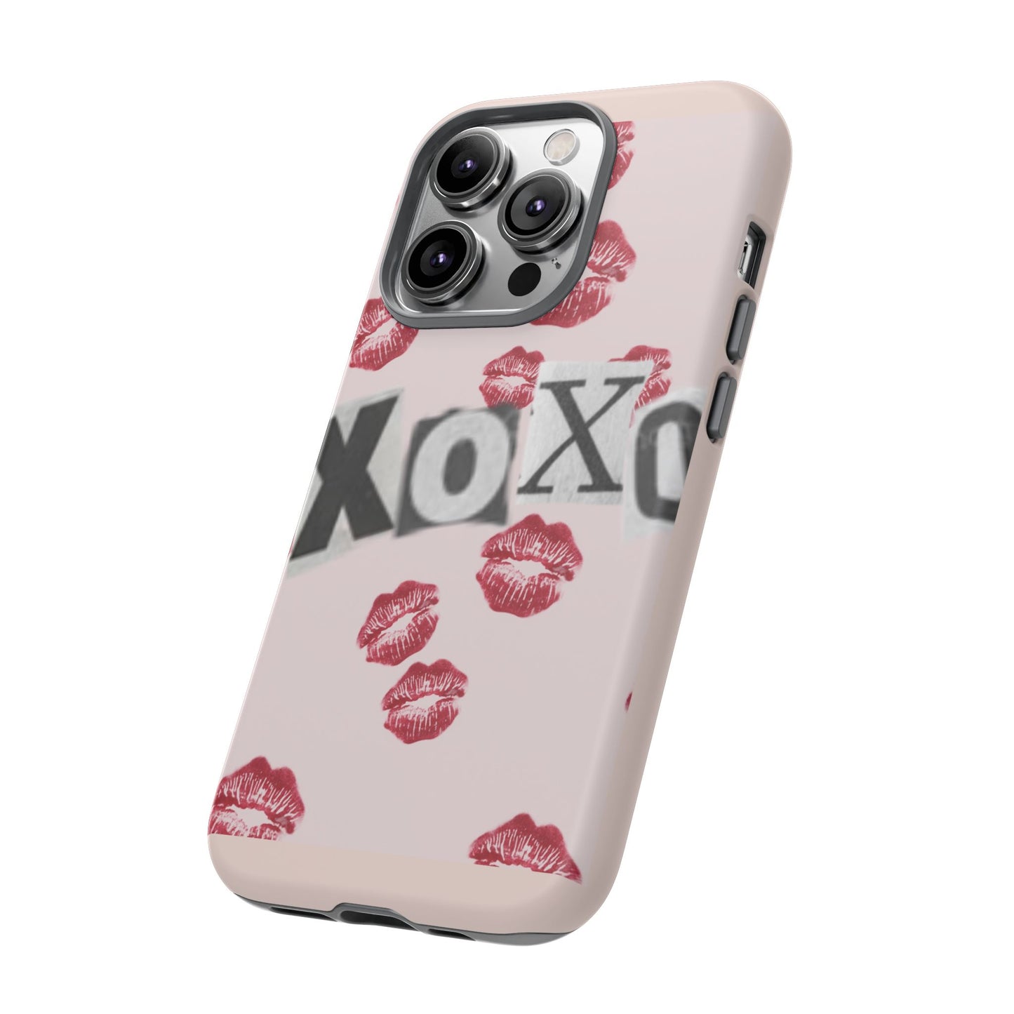 XOXO Kiss Print Phone Case | Coquette Valentine Aesthetic | Cute Pink Lipstick Kiss Tough Case for iPhone & Samsung
