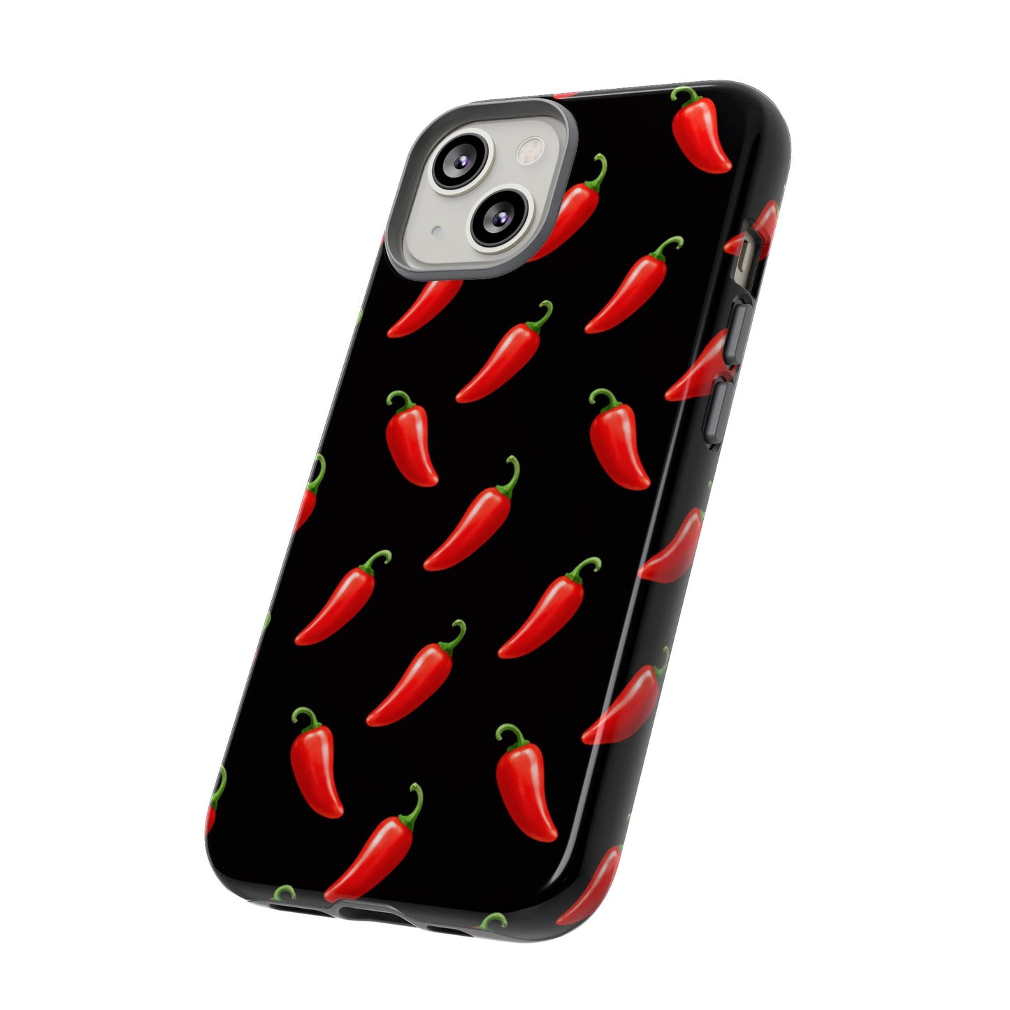 Spicy Chili Pepper Phone Case – Black Cute Hot Pepper Tough Cover for Iphone, Samsung Galaxy and Pixel