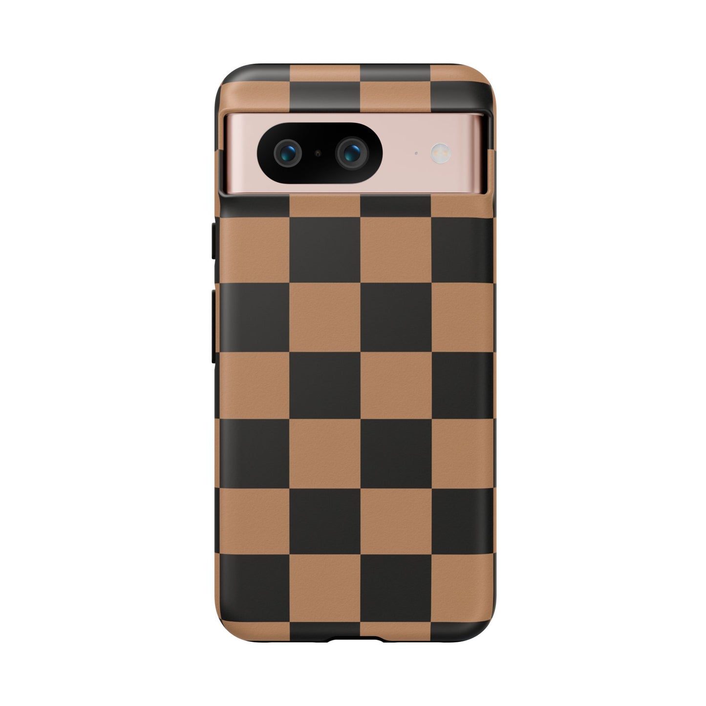 Brown Checkered Phone Case | Aesthetic Checkerboard iPhone & Samsung Tough Case