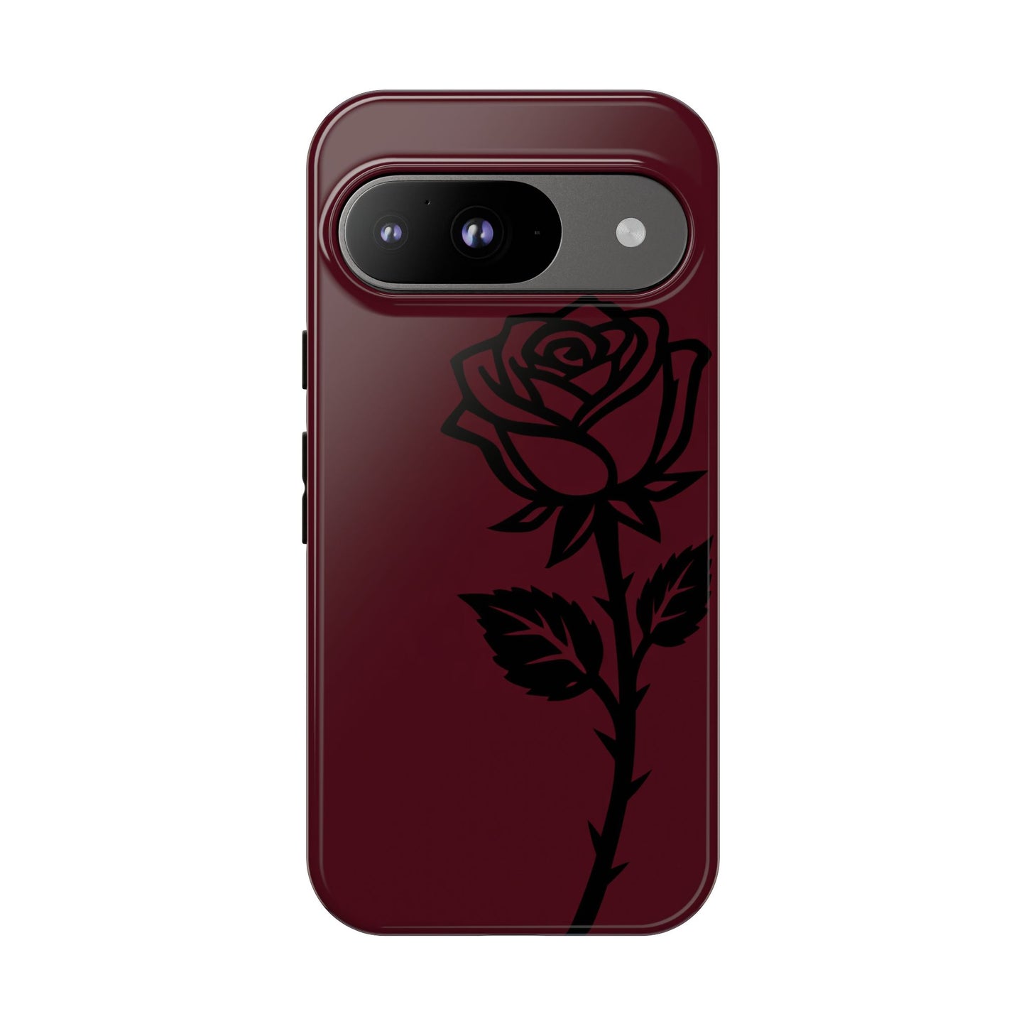 Black Rose Burgundy iPhone Case | Dark Aesthetic Shockproof Protective Cover