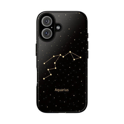 Aquarius Zodiac Constellation Phone Case – Luxe Gold Celestial Cover