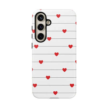 Red Heart Stripe iPhone Case | Tough Shockproof Love Aesthetic Cover