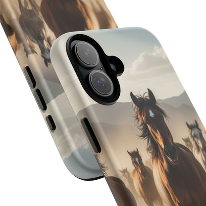 Running Horses Phone Case | Wild Mustang Herd Tough Protective Cover