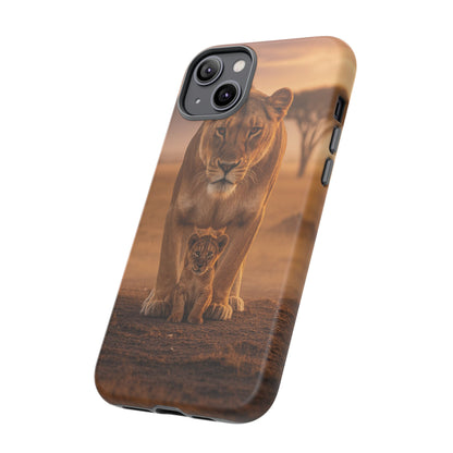 Lioness & Cub Phone Case | Safari Wildlife Tough Case for iPhone & Samsung