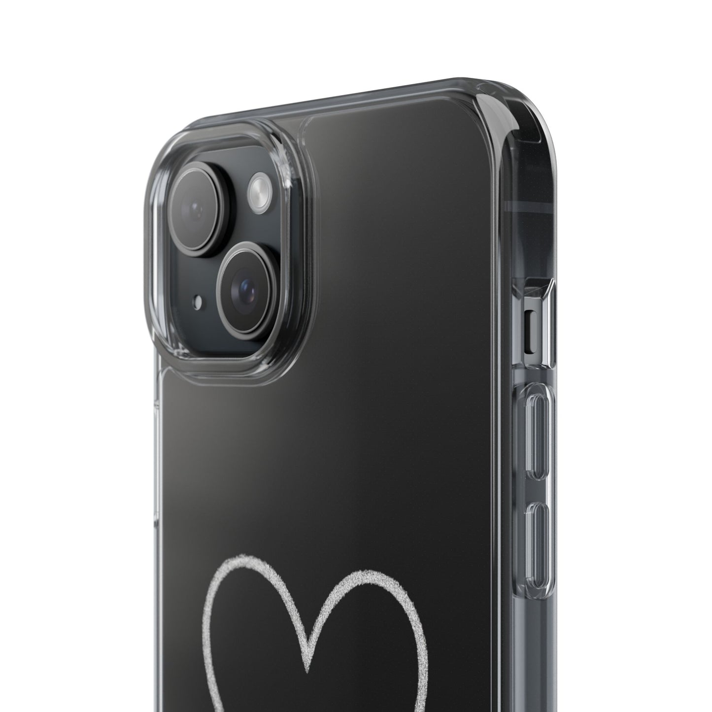 Minimal Hand-Drawn Heart Clear Phone Case | Aesthetic Clear Protective Case