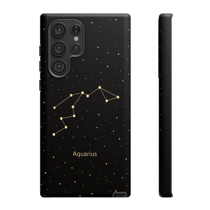 Aquarius Zodiac Constellation Phone Case – Luxe Gold Celestial Cover