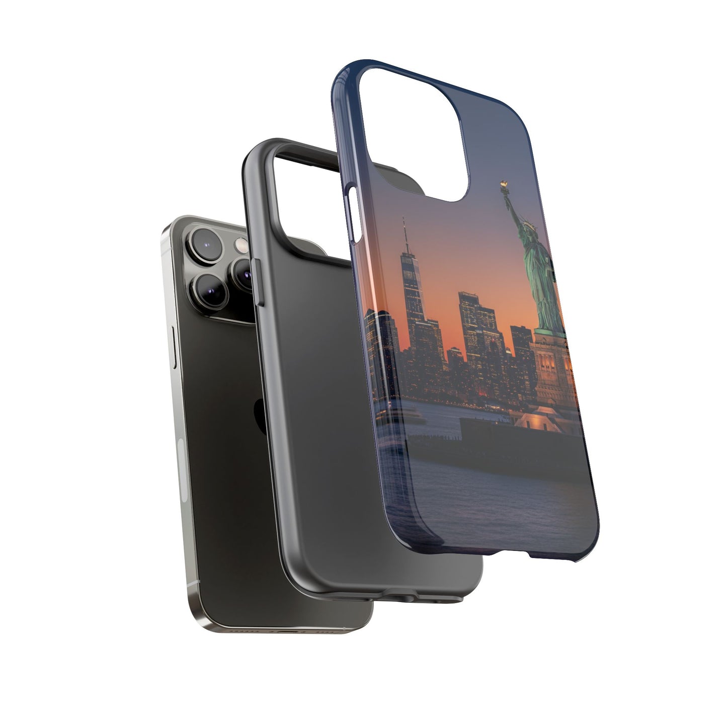 Statue of Liberty Sunset Phone Case – New York City Skyline Travel Aesthetic Tough Case