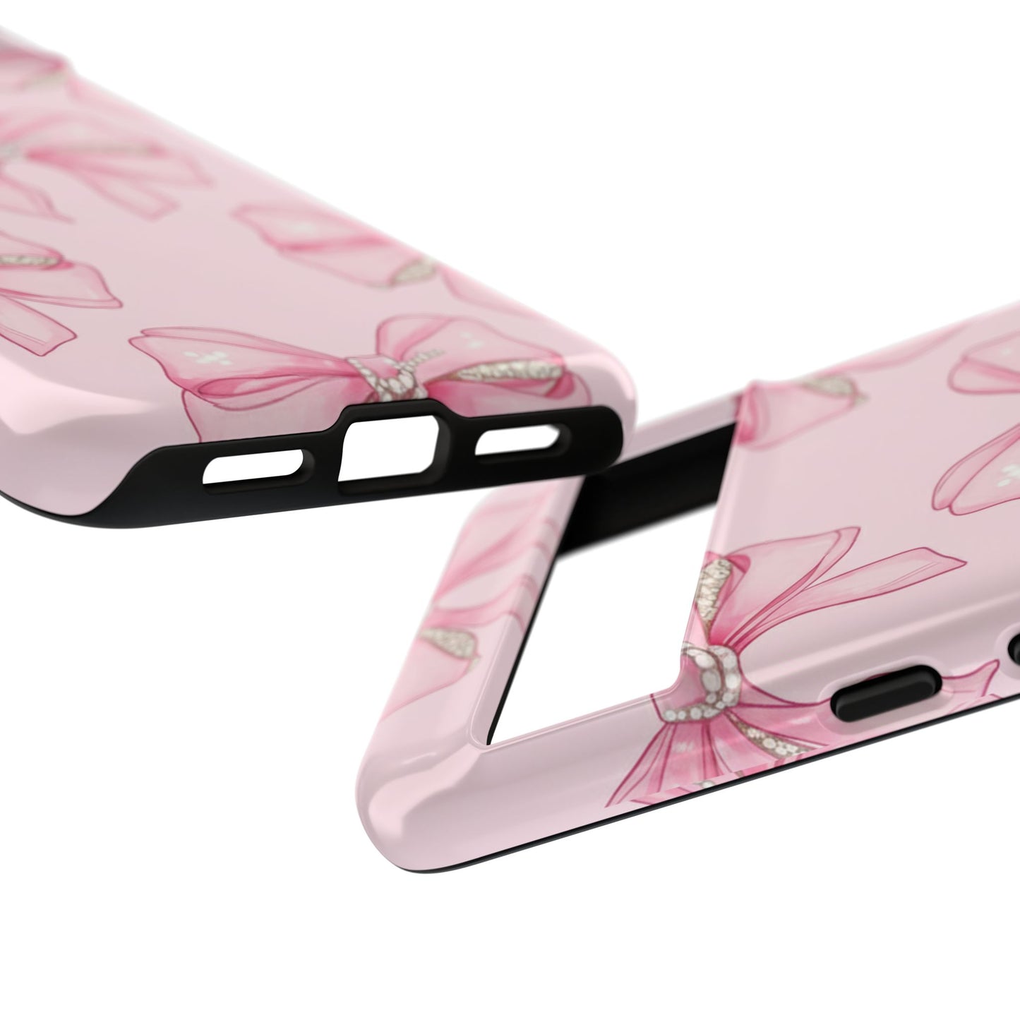 Pink Bow Pattern Phone Case | Coquette Aesthetic Tough Protective Case