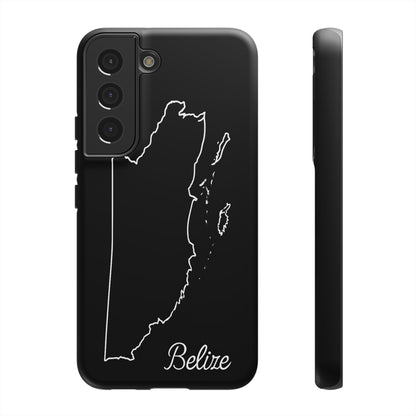 Belize Outline Phone Case – Minimal Country Map Tough Case (iPhone, Samsung, Pixel)