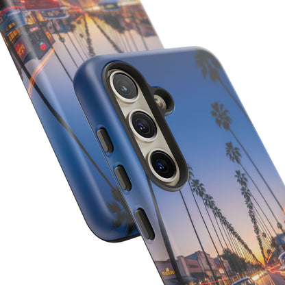 LA Sunset Boulevard Phone Case | Palm Tree Sunset Aesthetic | City Night Tough Case
