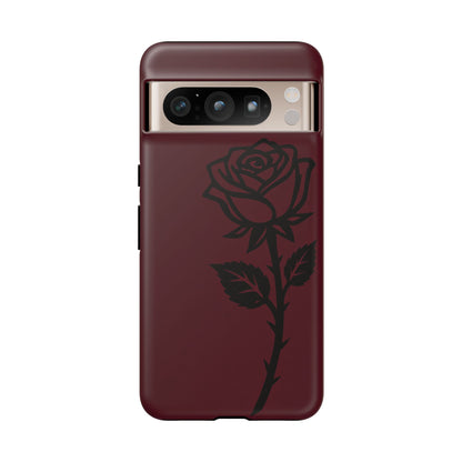 Black Rose Burgundy iPhone Case | Dark Aesthetic Shockproof Protective Cover