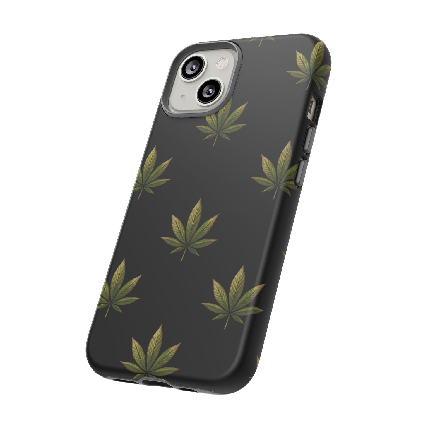 Cannabis Leaf Phone Case Green Weed Leaf Pattern Tough Protective Cover