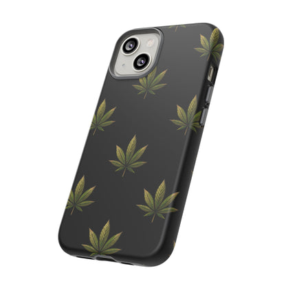 Cannabis Leaf Phone Case Green Weed Leaf Pattern Tough Protective Cover