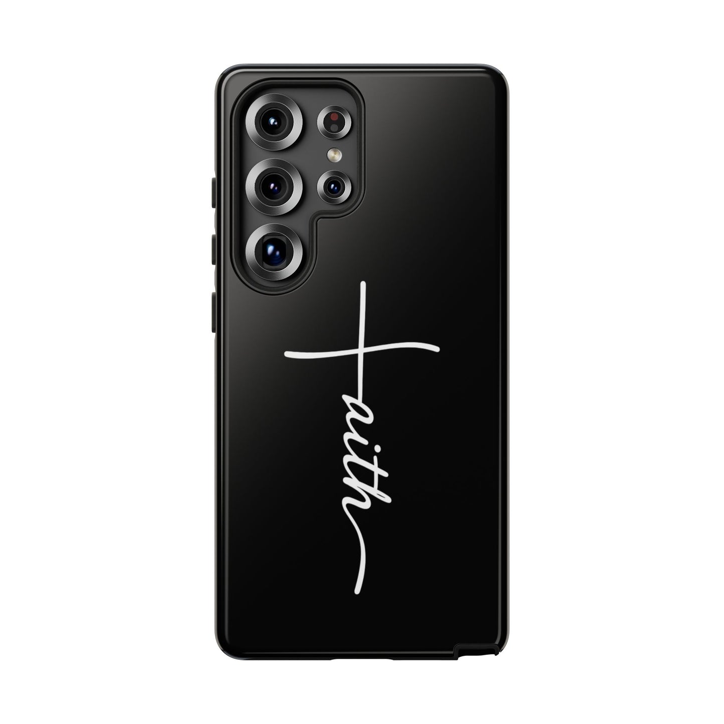 Faith Cross Phone Case, Christian Aesthetic Minimalist Black Matte Case, Religious Gift iPhone Samsung Cover